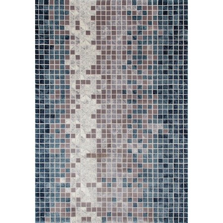 5 X 8 Ft. Titanium Collection Mosaic Woven Area Rug, Aqua